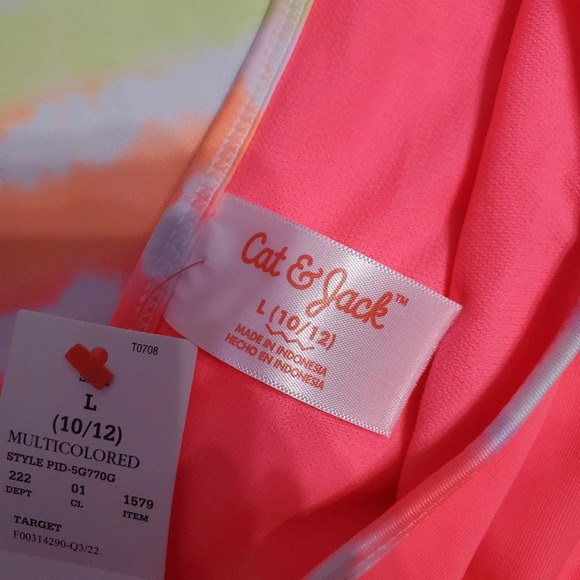 NWT Cat & Jack Girl's 2 PC Tie-Dye Tankini Swimsuit L 10/12 - Picture 3 of 6